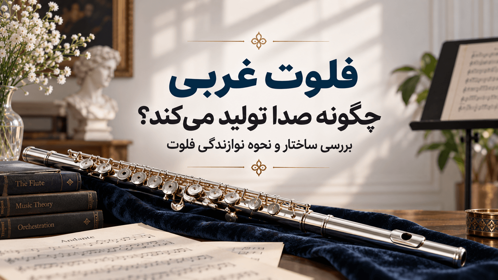 🎶 فلوت غربی چگونه صدا تولید می‌کند؟ بررسی ساختار و نحوه نوازندگی فلوت