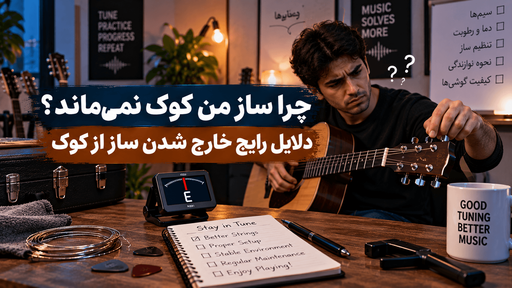 🎵 چرا ساز من کوک نمی‌ماند؟ دلایل رایج خارج شدن ساز از کوک