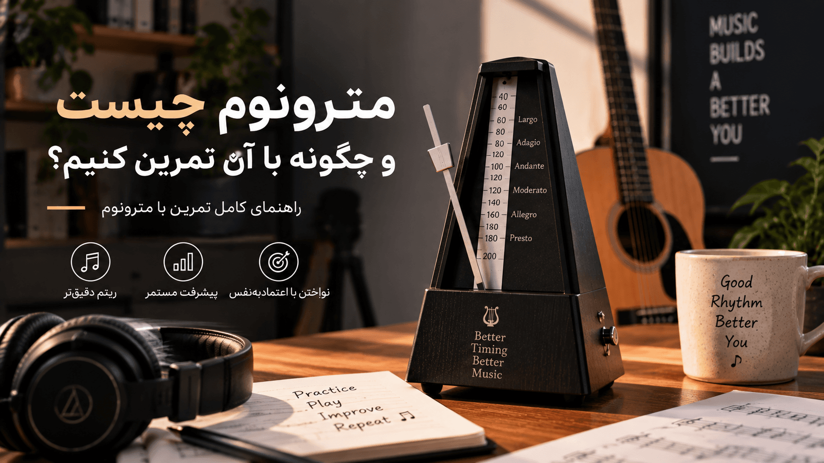 مترونوم چیست و چگونه با آن تمرین کنیم؟ راهنمای کامل تمرین با مترونوم