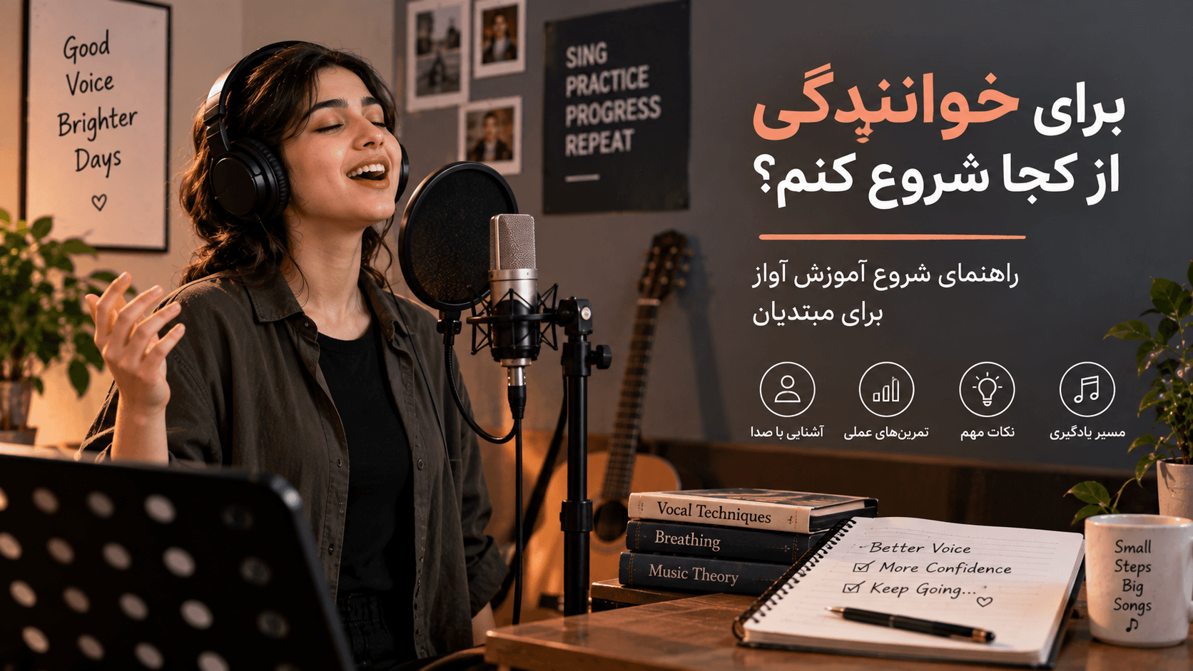 برای خوانندگی از کجا شروع کنم؟ راهنمای شروع آموزش آواز برای مبتدیان
