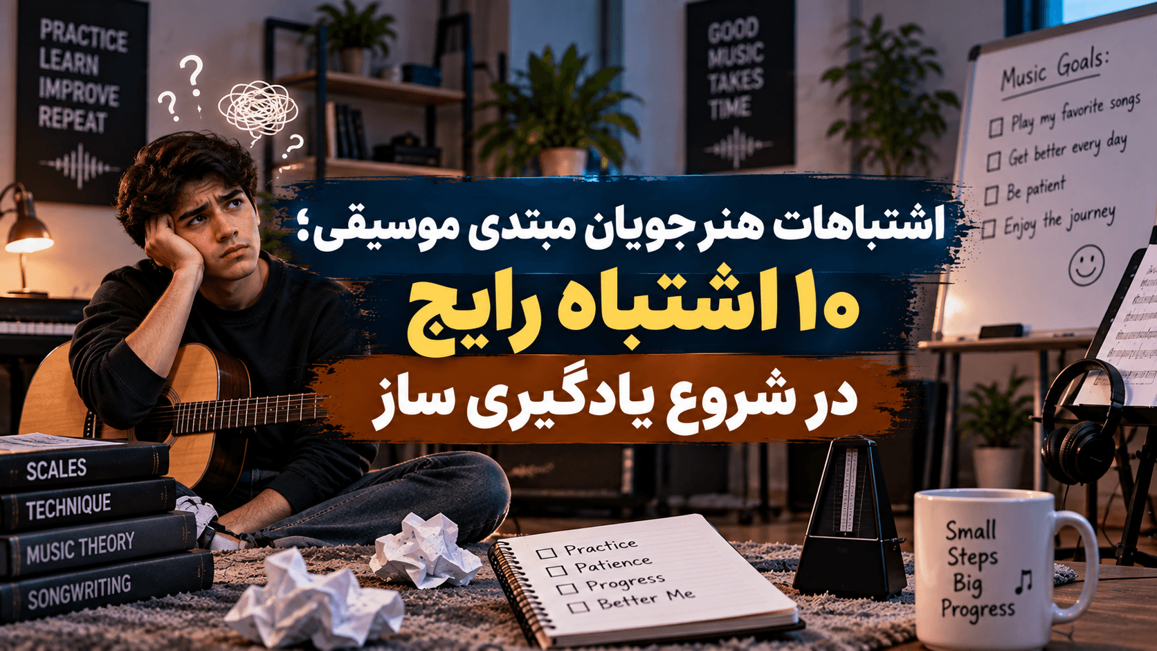 اشتباهات هنرجویان مبتدی موسیقی؛ ۱۰ اشتباه رایج در شروع یادگیری ساز